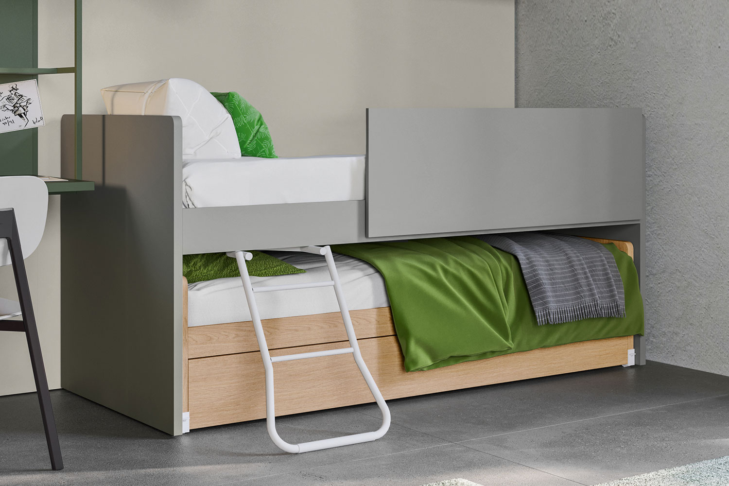 Letto singolo con secondo letto estraibile Lobby Basso