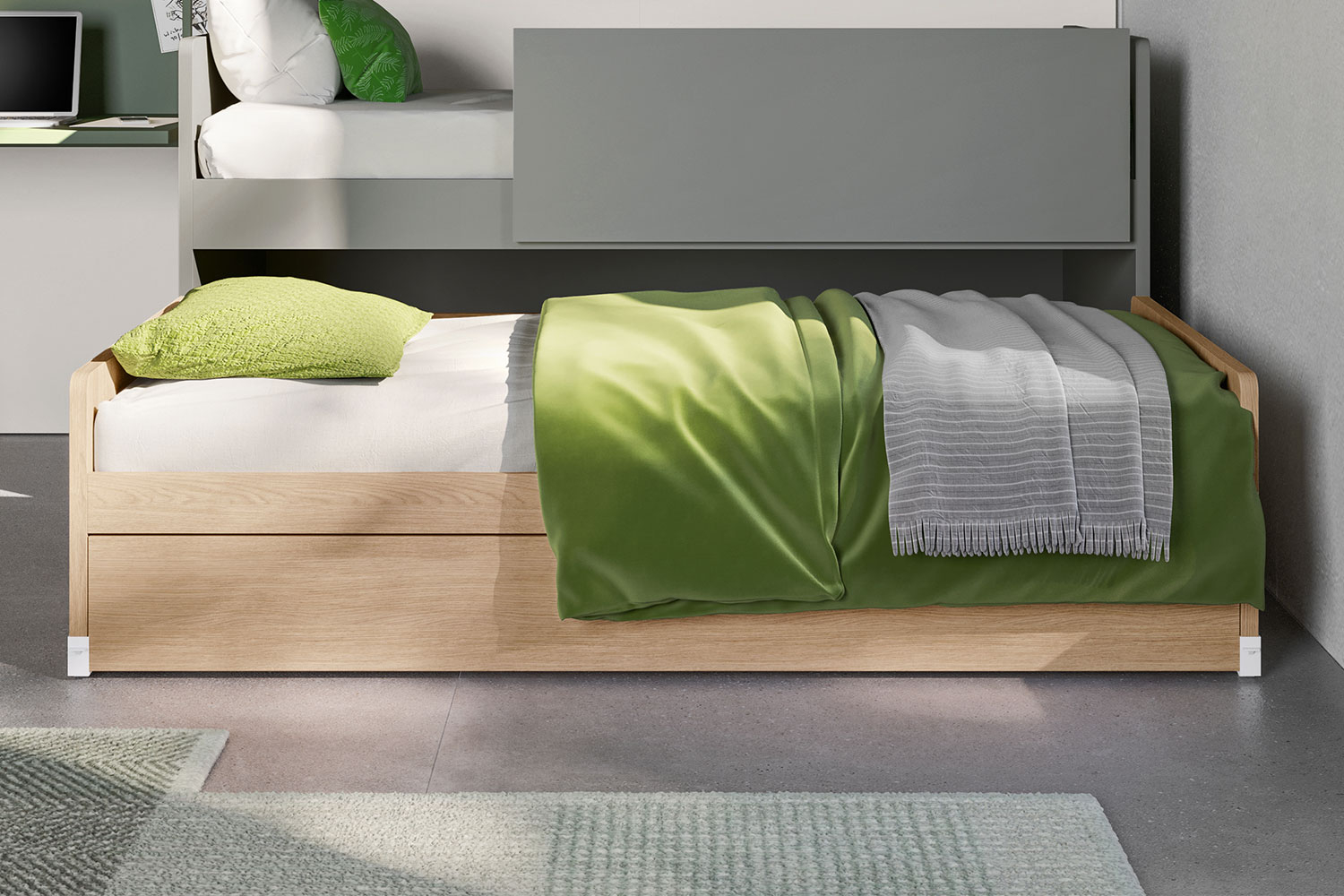 Letto singolo moderno Fresh - CLEVER.IT  Letto singolo con letto  estraibile, Letto moderno, Letti singoli